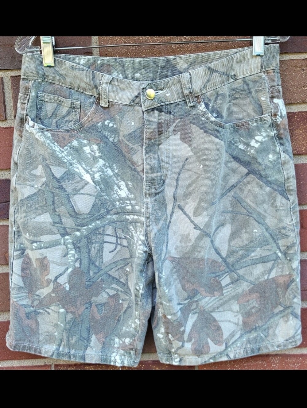 Manfinity Camo Denim Shorts Mens Small 31W 100% Cotton